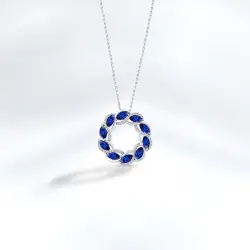 1.63 ct.Sapphire Diamond Pendant - 1