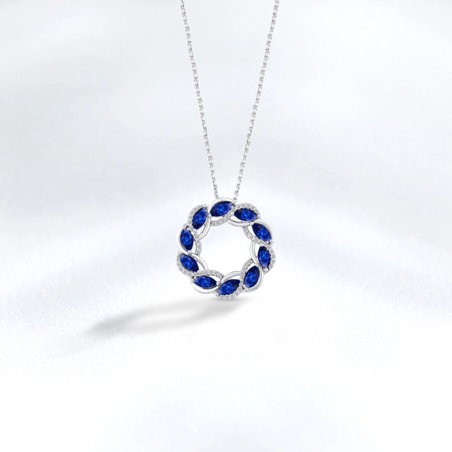 1.63 ct.Sapphire Diamond Pendant - Zen Diamond