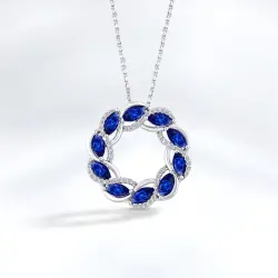 1.63 ct.Sapphire Diamond Pendant - 2