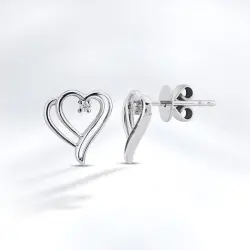 0.03 ct.Heart Diamond Earrings - 1