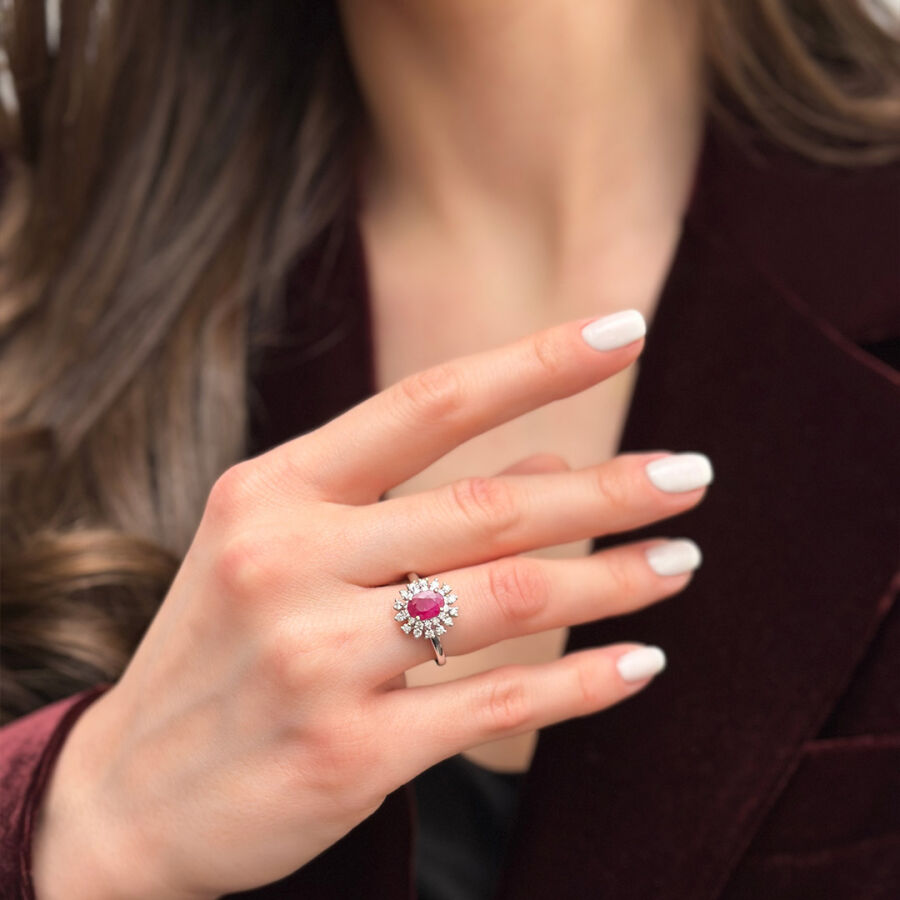 1.64 Carat Ruby Diamond Ring - 1