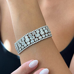 16.46 Carat Baguette Diamond Bracelet - 2