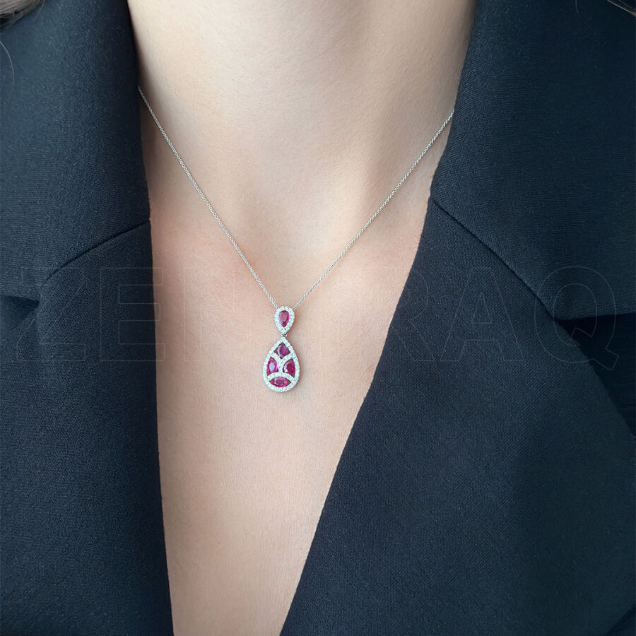 1.66 ct.Ruby Diamond Pendant - 1