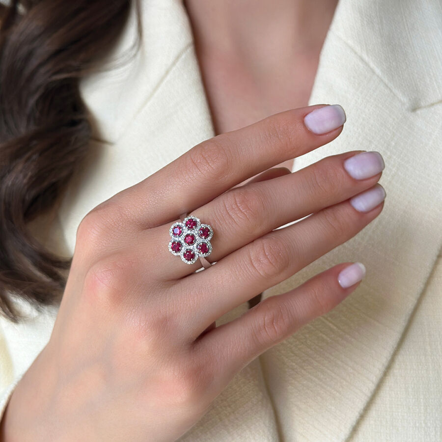 1.68 Carat Ruby Diamond Ring - 2