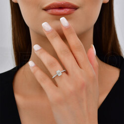 1.68 ct.HRD Certificated Octagon Solitaire Diamond Ring - 1