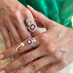 1.70 Carat Ruby Diamond Ring - 2