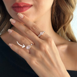 1.71 Carat Rose Quartz Diamond Ring - 3