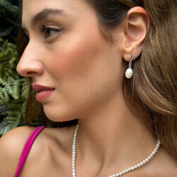 2.28 ct.Pearl Diamond Earring - 3