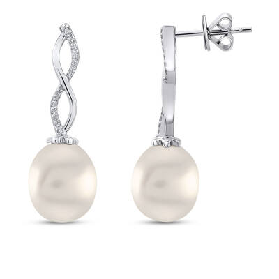 2.28 ct.Pearl Diamond Earring - 1