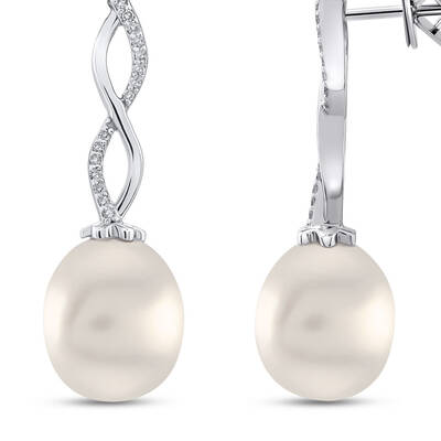 2.28 ct.Pearl Diamond Earring - 2