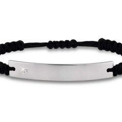 0.02 ct.Diamond Silver Man Bracelet - 4