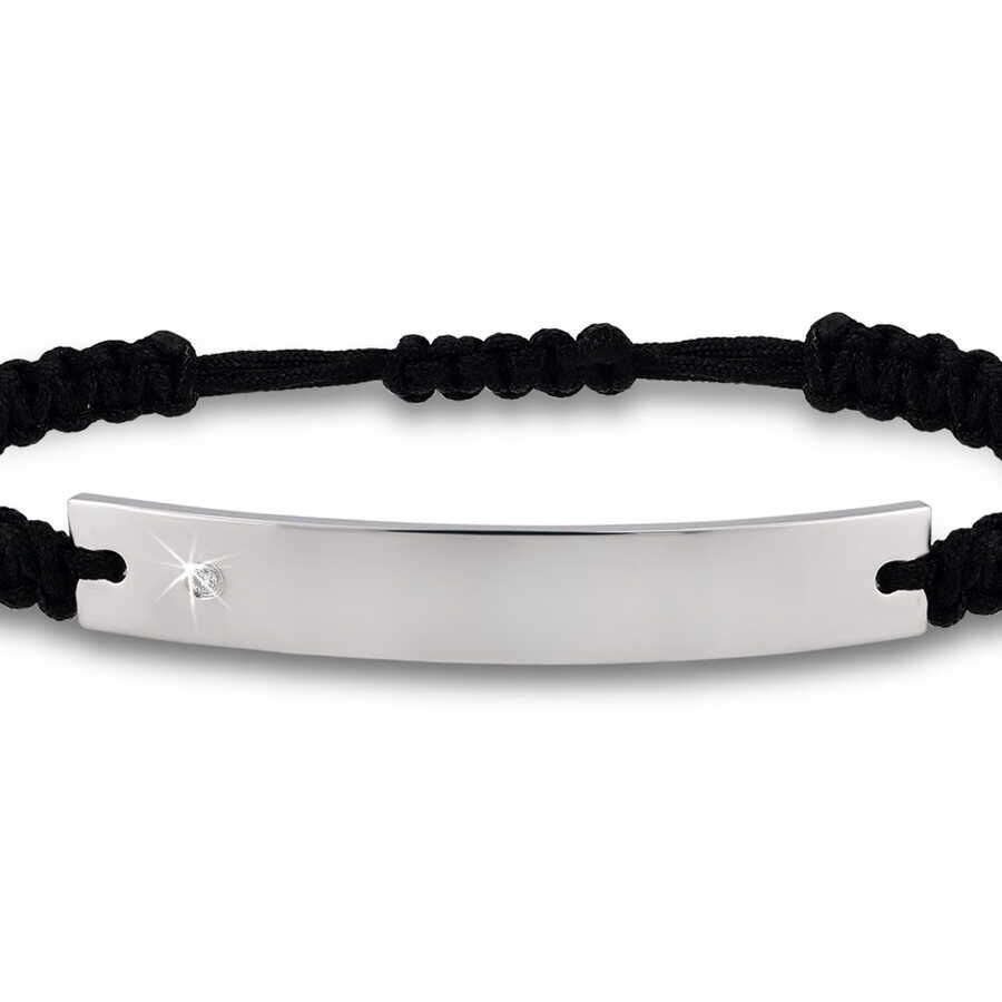 0.02 ct.Diamond Silver Man Bracelet - 4