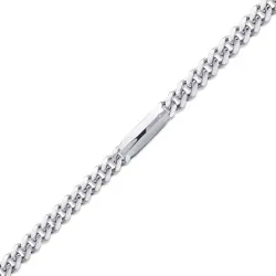 0.04 ct.Diamond Silver Man Bracelet - Zen Diamond