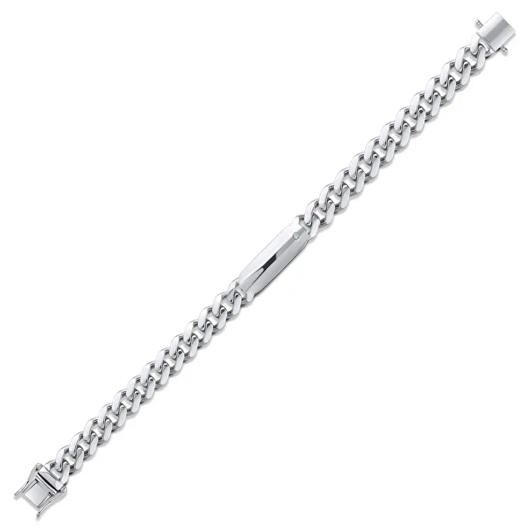 0.04 ct.Diamond Silver Man Bracelet - 2