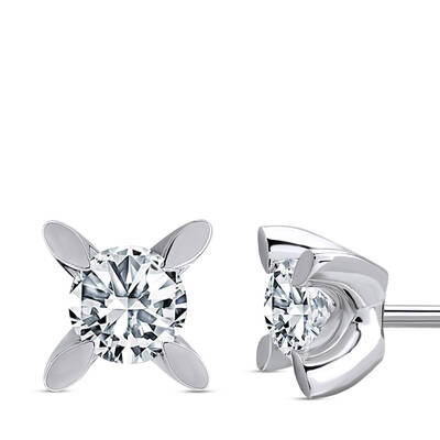 0.23 ct.Solitaire Diamond Earring - 2