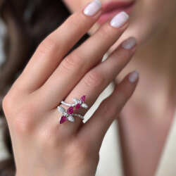 1.84 Carat Ruby Diamond Ring - 2