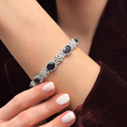 18.65 ct.Sapphire Diamond Bracelet - 1