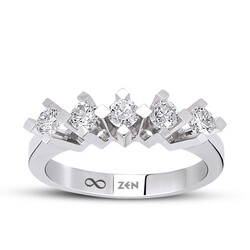 0.40 ct.Love Compass Fivestone Diamond Ring - 1