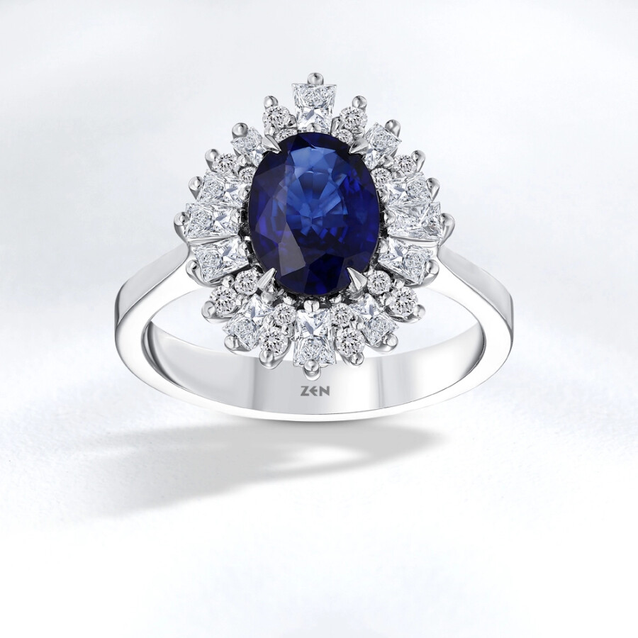 1.90 ct.Sapphire Diamond Ring - Zen Diamond