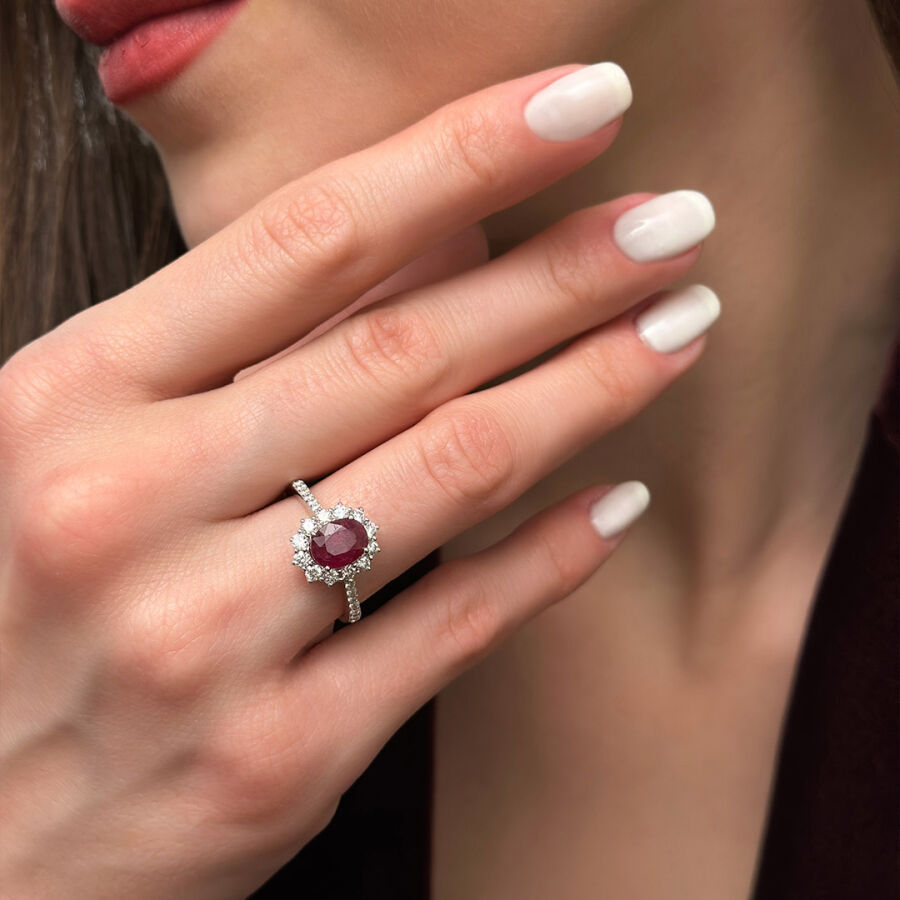 1.91 Carat Ruby Diamond Ring - 1
