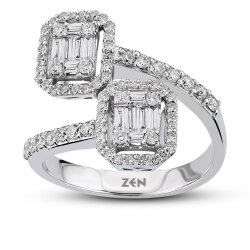 خاتم مرصع بألماس الباجيت 0,67 قيراط - Zen Diamond