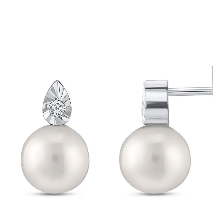 2.01 ct.Pearl Diamond Earring - 3