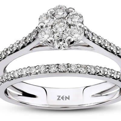 0.68 ct.Reina & Half Eternity Diamond Ring - 2