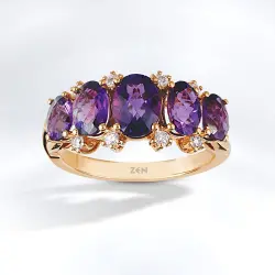 2.17 ct.Amethyst Diamond Ring - 1