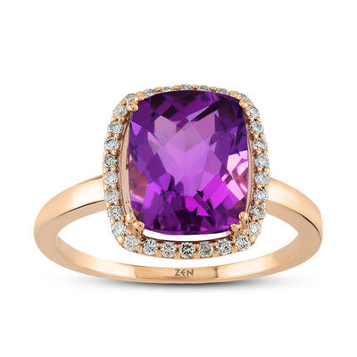 2.47 ct.Amethyst Diamond Ring - 1