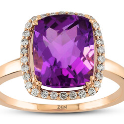 2.47 ct.Amethyst Diamond Ring - 2