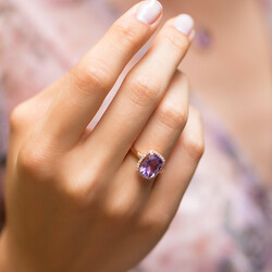 2.47 ct.Amethyst Diamond Ring - 6