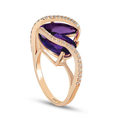 5.72 ct.Amethyst Diamond Ring - 3