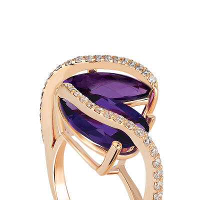 5.72 ct.Amethyst Diamond Ring - 4