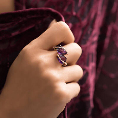 5.72 ct.Amethyst Diamond Ring - 6