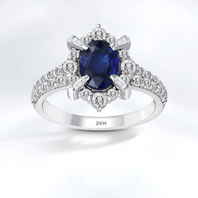 2.04 carat Sapphire Diamond Ring - 1