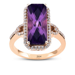 2.67 ct.Amethyst Diamond Ring - 1