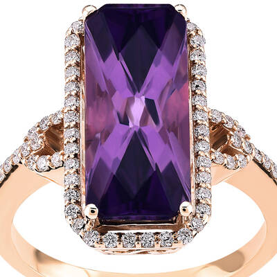 2.67 ct.Amethyst Diamond Ring - 2