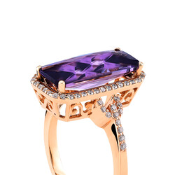 2.67 ct.Amethyst Diamond Ring - 4