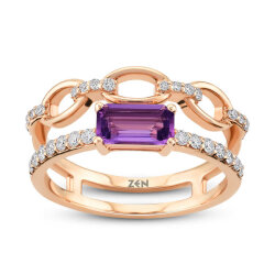 0.56 ct.Amethyst Diamond Diamond Ring - Zen Diamond