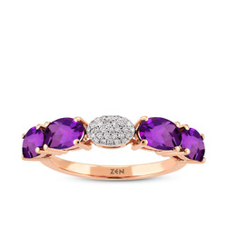 1.54 ct.Amethyst Diamond Ring - 1