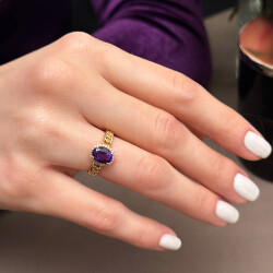 1.04 ct.Amethyst Diamond Ring - 6