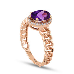 1.04 ct.Amethyst Diamond Ring - 3