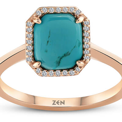 1.06 ct.Turquoise Diamond Ring - 2