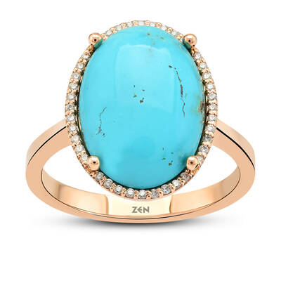 3.98 ct.Turquoise Diamond Ring - 1