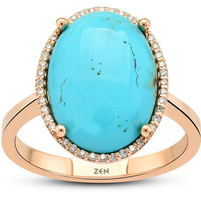 3.98 ct.Turquoise Diamond Ring - 2