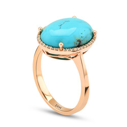 3.98 ct.Turquoise Diamond Ring - 3