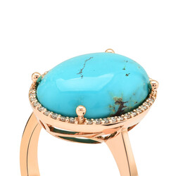 3.98 ct.Turquoise Diamond Ring - 4