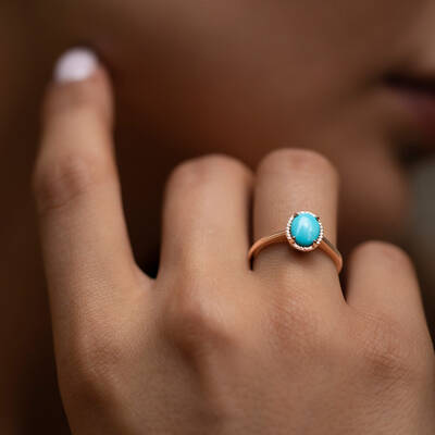 3.98 ct.Turquoise Diamond Ring - 5