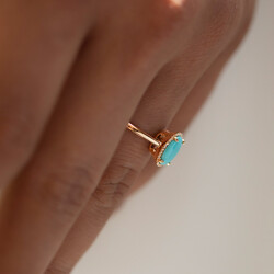 3.98 ct.Turquoise Diamond Ring - 6