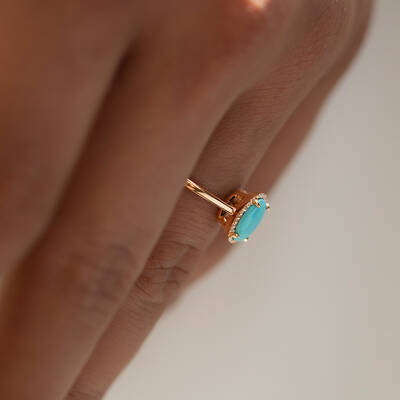 3.98 ct.Turquoise Diamond Ring - 6